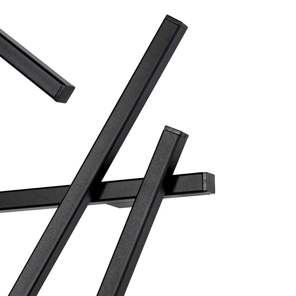 Detailansicht der quadratischen schwarzen Metallstreben der Design-Garderobe – Volkma