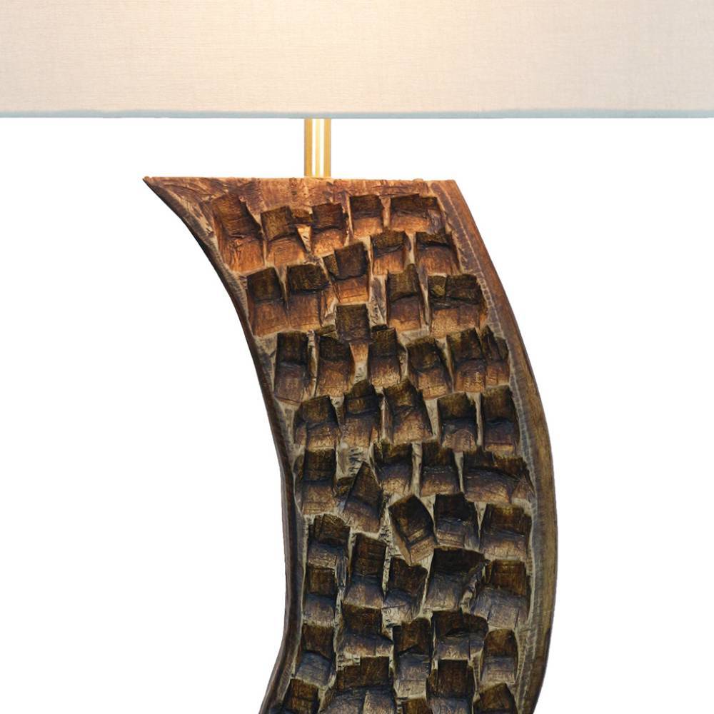 Design-Stehleuchte mit Holzstele - Cablus