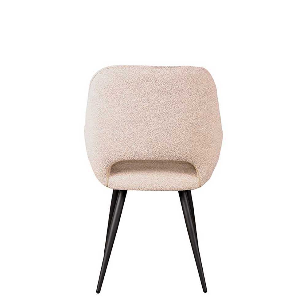 Polsterstühle aus Boucle in Beigegrau - Landhuis (2er Set)