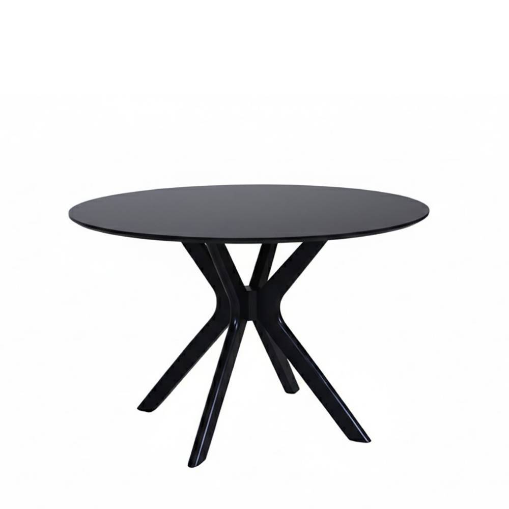 Esszimmer Tisch aus Gummibaumholz in Schwarz - Nemphia