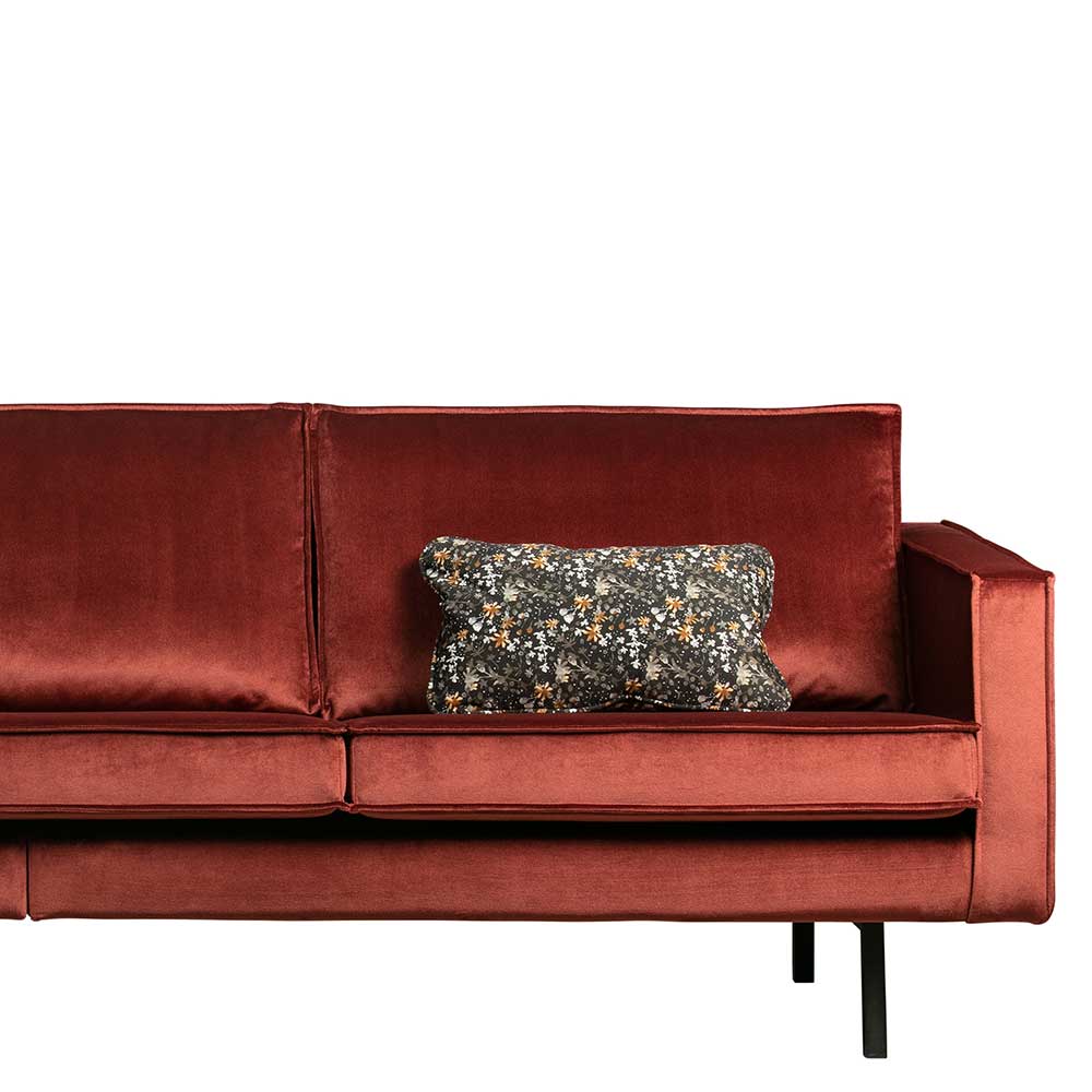 Retro Stil Polstersofa in Rotbraun Samt - Enzing