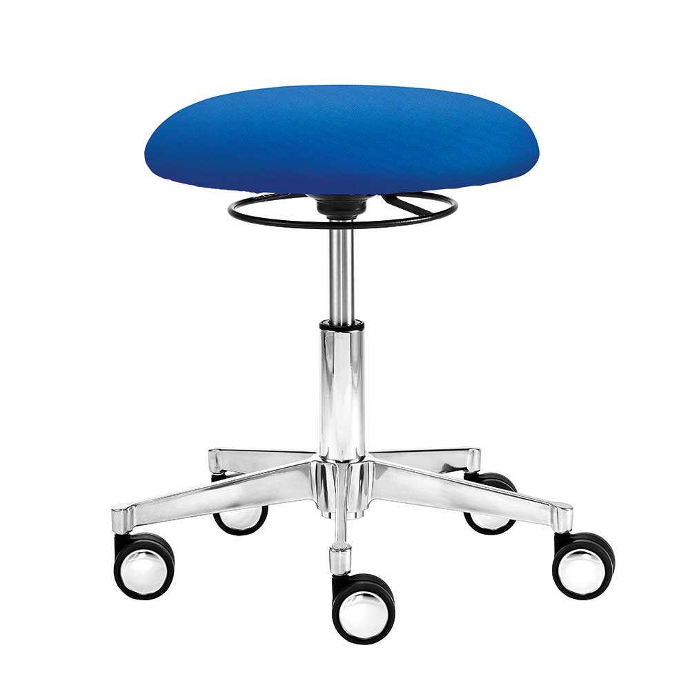 Webstoff Arbeitsdrehhocker in Blau - Lindos