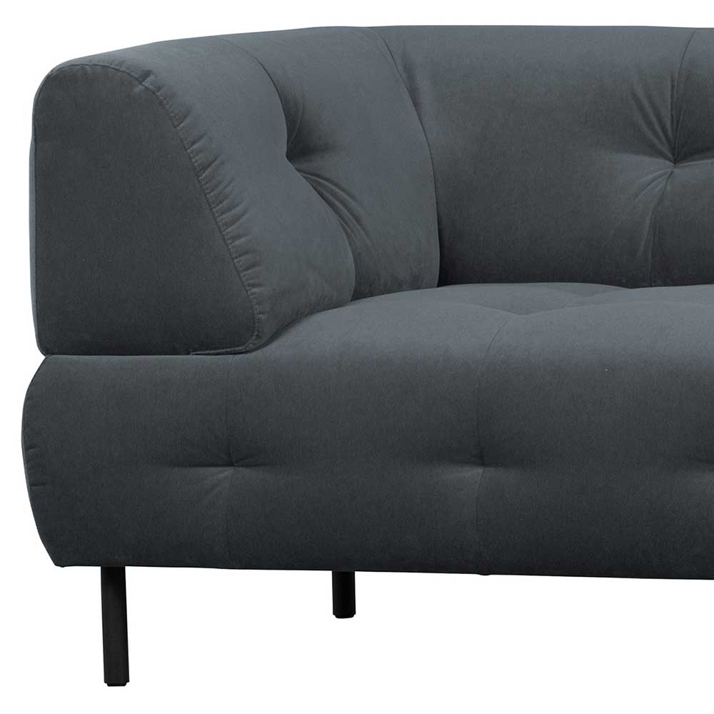 Dreisitzer Couch aus Samt in Dunkelgrau - Maylana