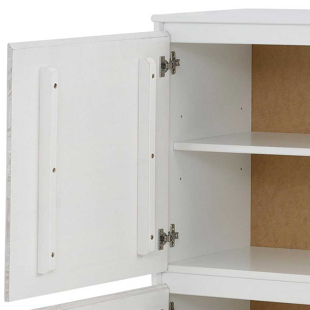 Günstiges Kombi Highboard in Weiß lasiert - Vagniu