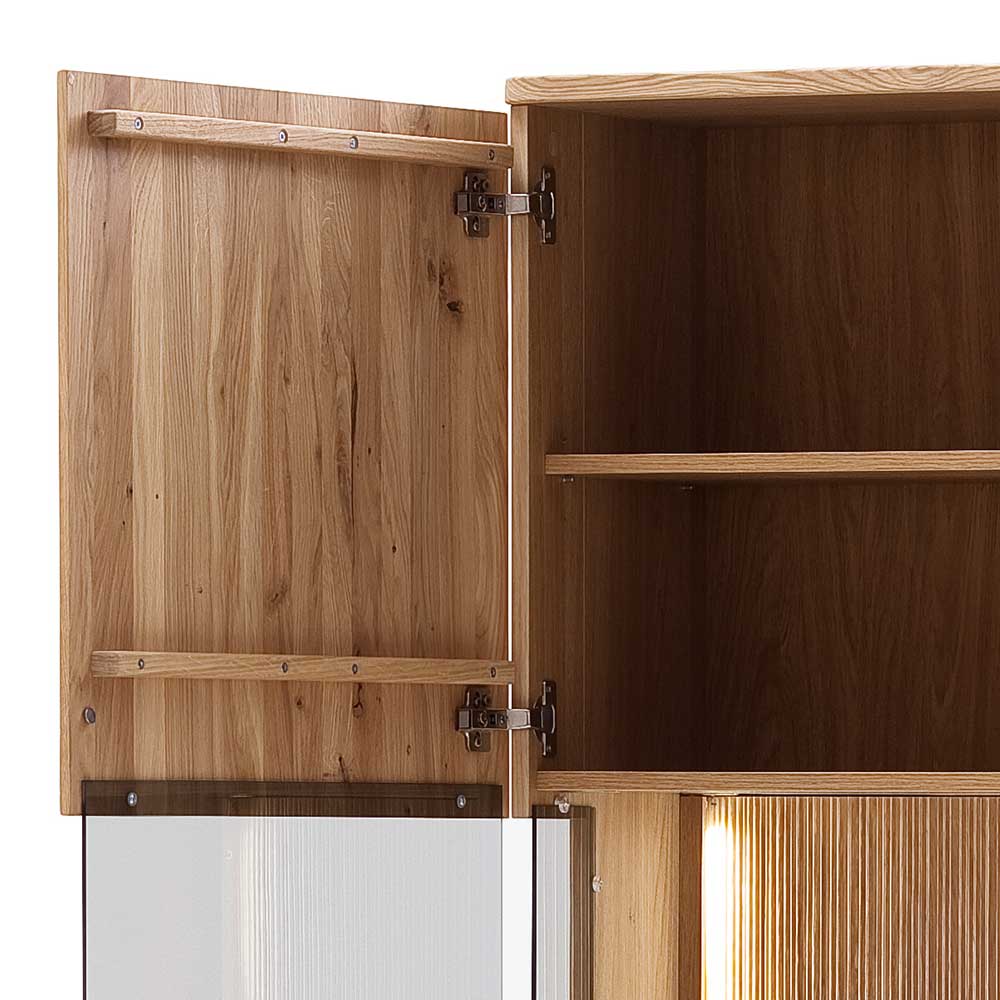 Wohnzimmer Vitrine in Eiche Bianco geölt - Crupean