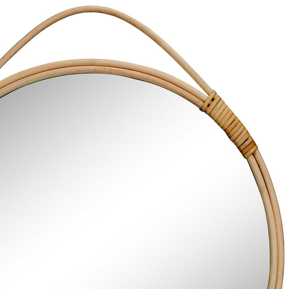 Runder Wandspiegel mit Rattan Rahmen - Lianessa