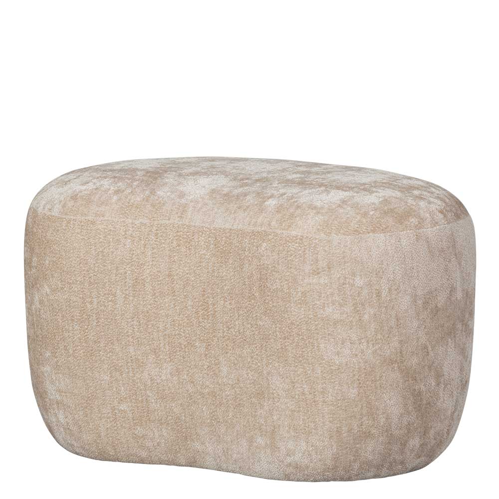 Polsterhocker in Beige Chenille - Paryra