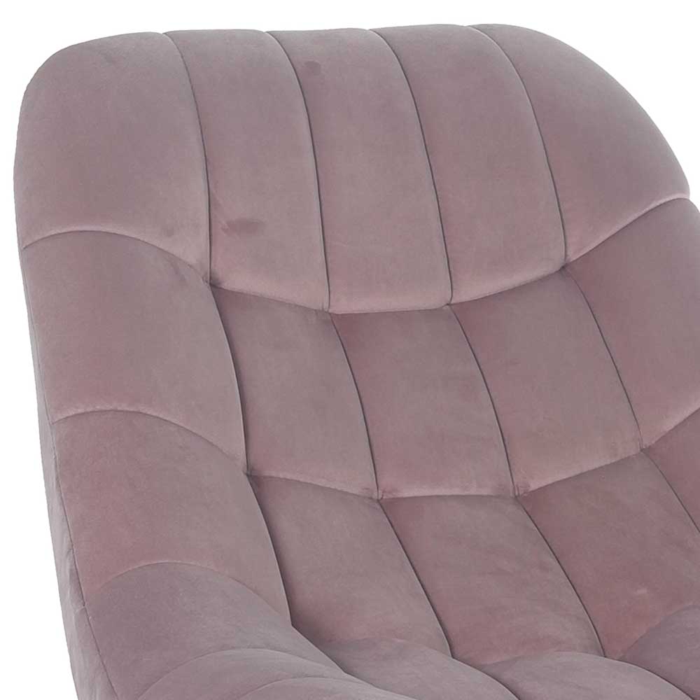 Moderner TV Sessel in Rosa Samtstoff - Montreal