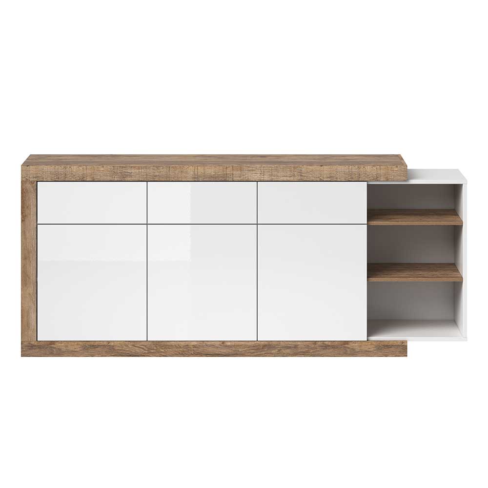 200x86x40 Hochglanz Anrichte in Weiß - Milvara