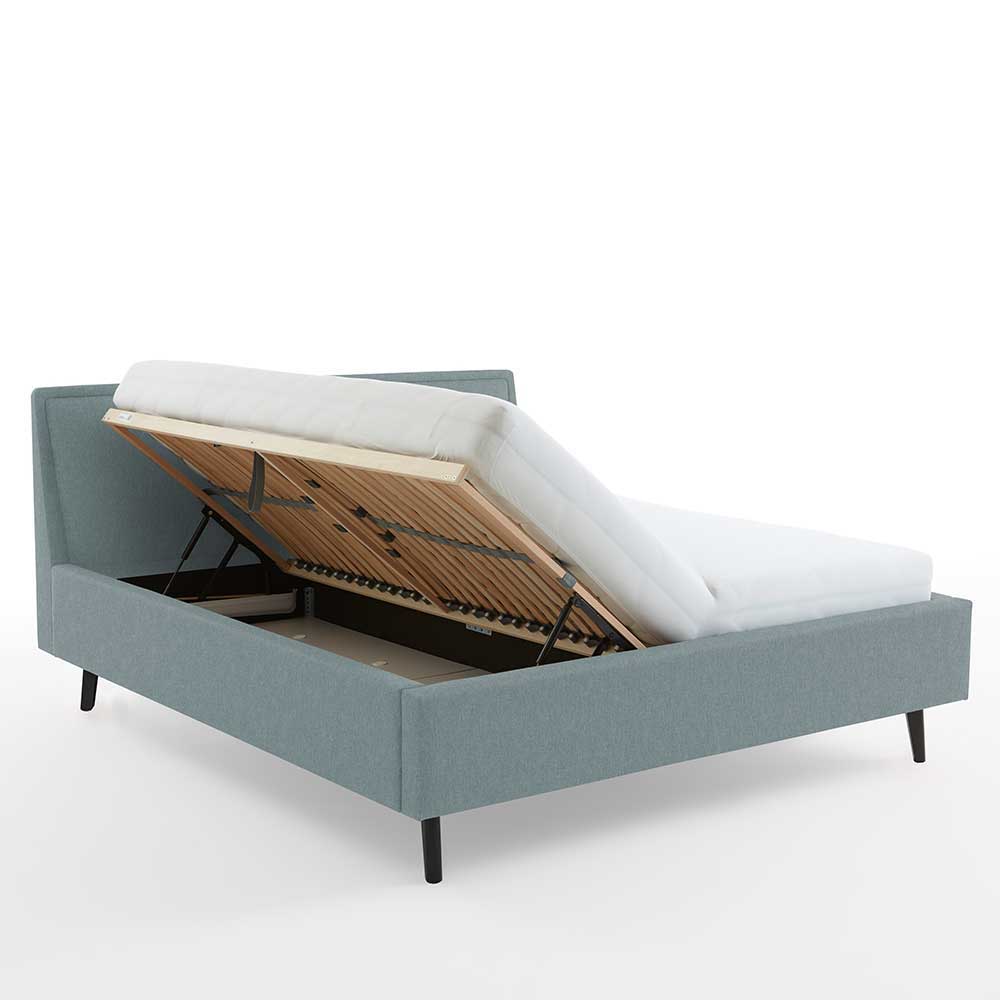 Stoff Bett in Hellblau mit Schwarz - Longli
