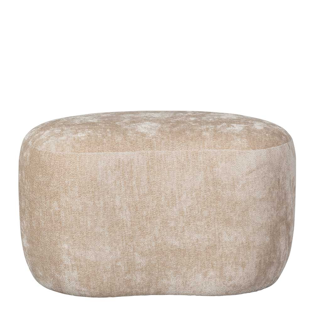 Polsterhocker in Beige Chenille - Paryra