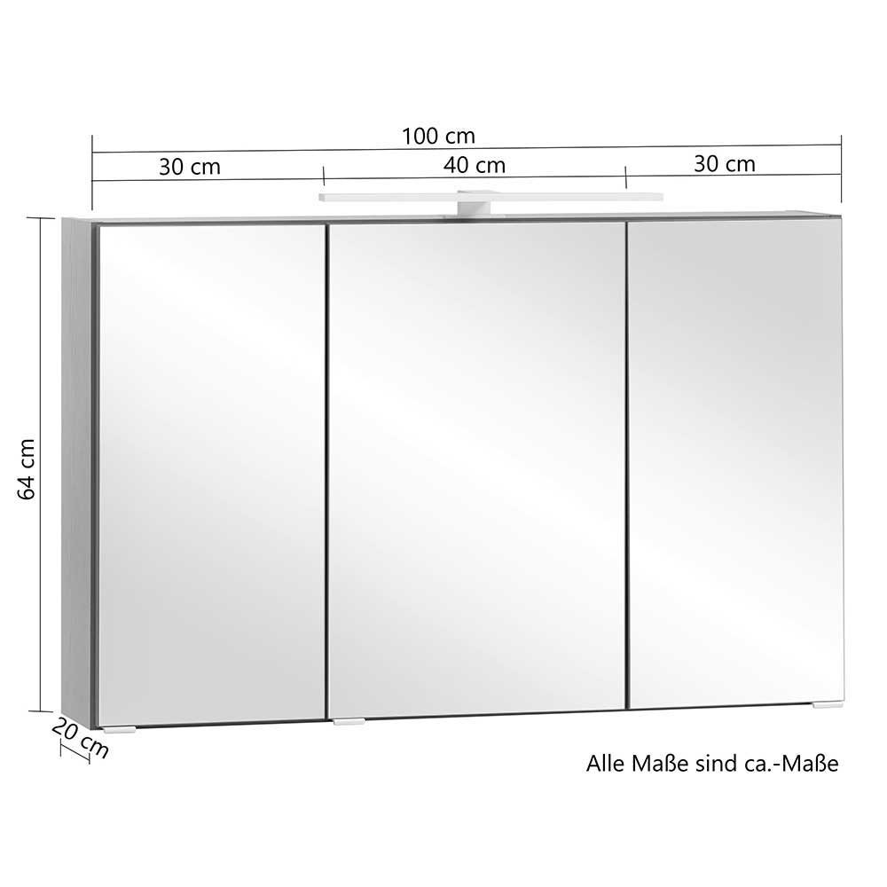 Breiter Waschplatz & Badschrank - Drumias (dreiteilig)
