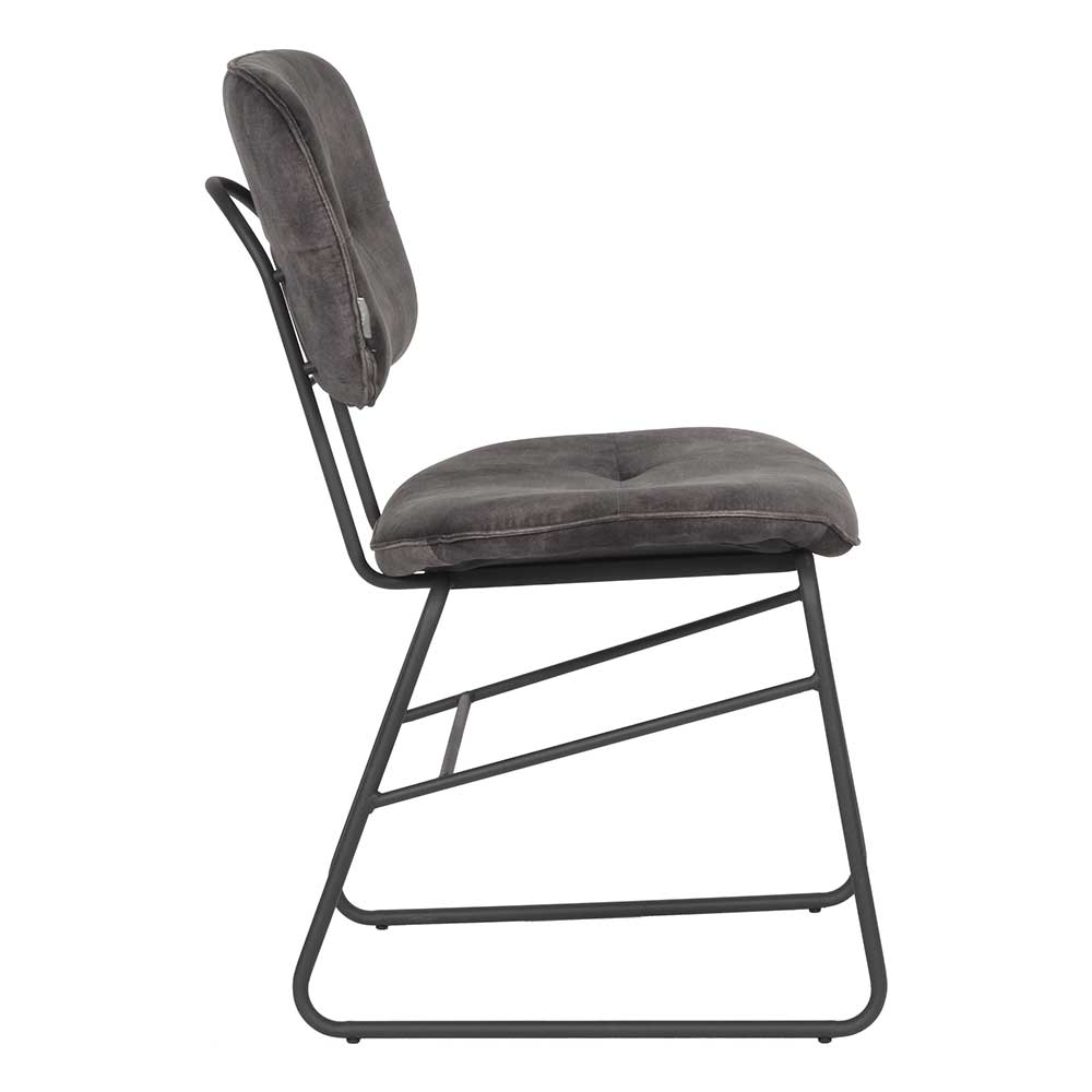 Esszimmer Veloursstühle in Anthrazit - Kanton (2er Set)