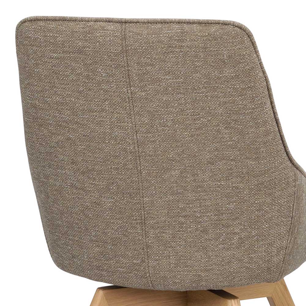Drehbare Schalenstühle in Beigegrau Stoff - Edicenza (2er Set)
