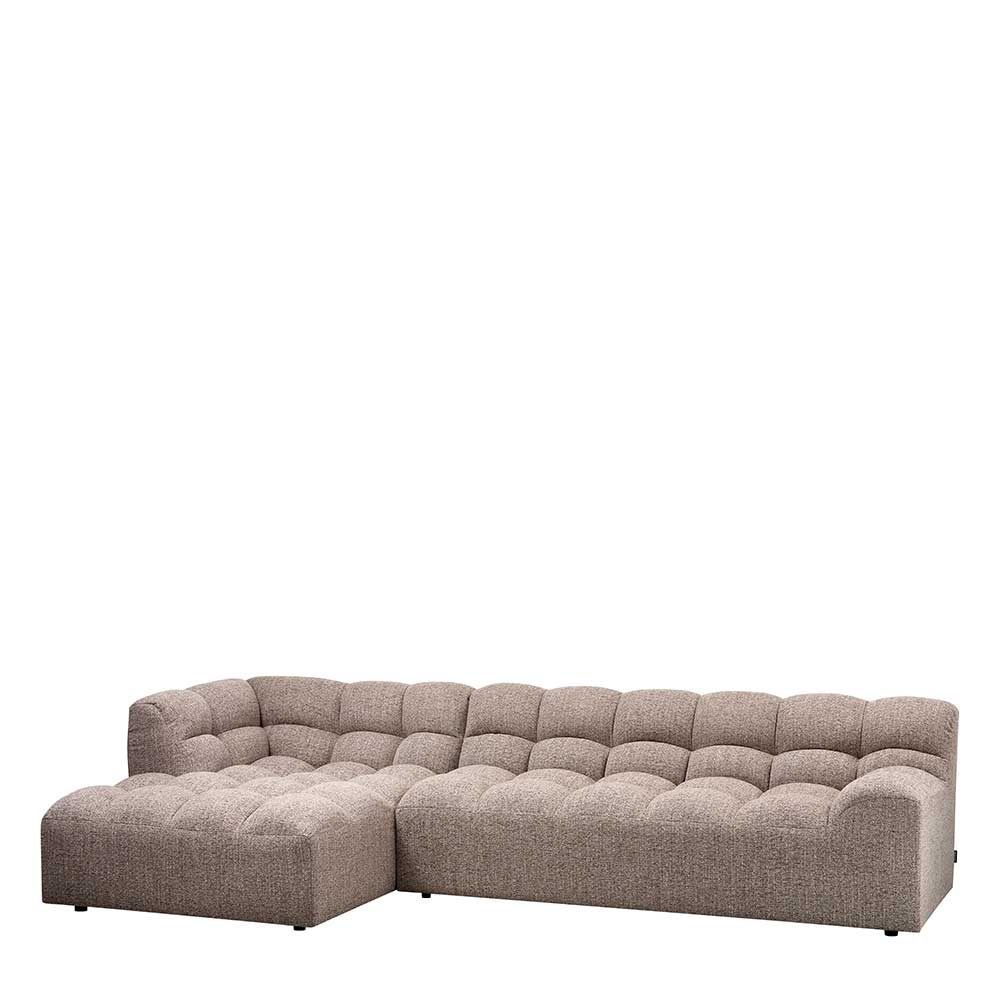 Scandi Ecksofa in Hellbraun meliert - Niklai