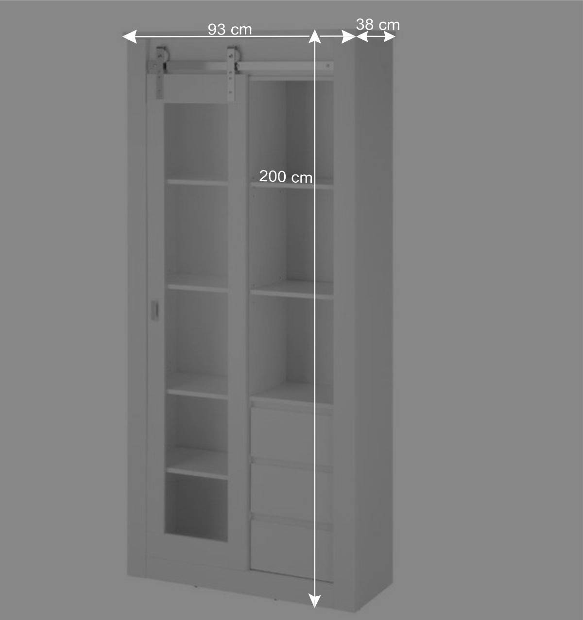 Weiße Wohnzimmer-Wohnwand modern - Memphys (dreiteilig)