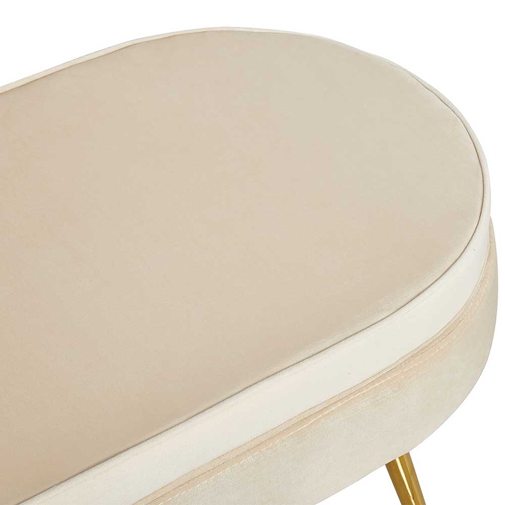 Eleganter Retro Style Hocker in Beige & Gold - Lugano