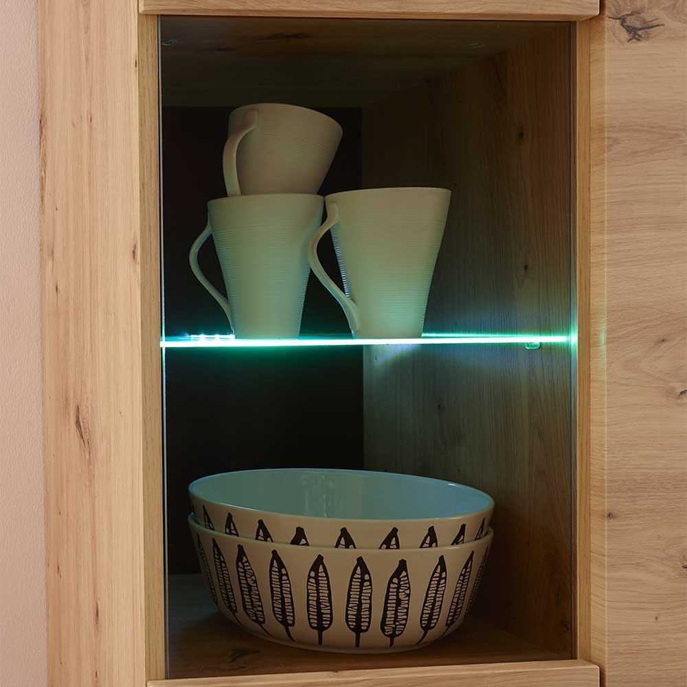 Scandi Anbauwand fürs Wohnzimmer - Olcian (vierteilig)
