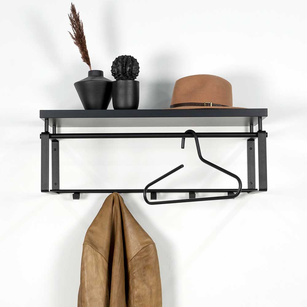 70cm breite Garderobe in Schwarz - Satroni I