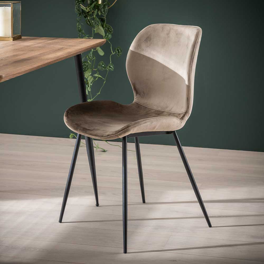 Esszimmerstühle aus Samt Beige - Maudez (4er Set)