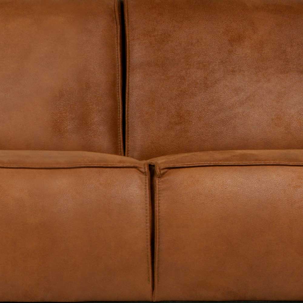 3er Leder Couch in Braun Cognac - Sunhide