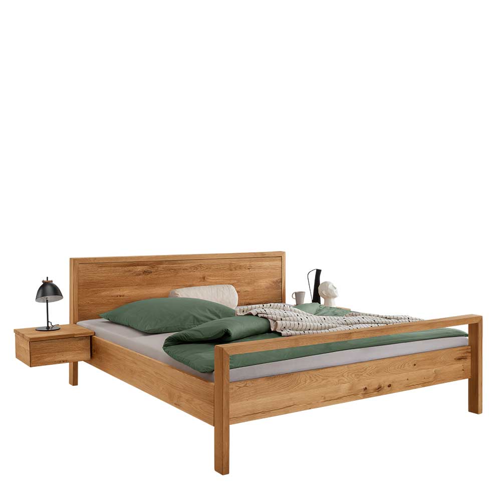 Wildeiche Designerbett massiv - Martinez