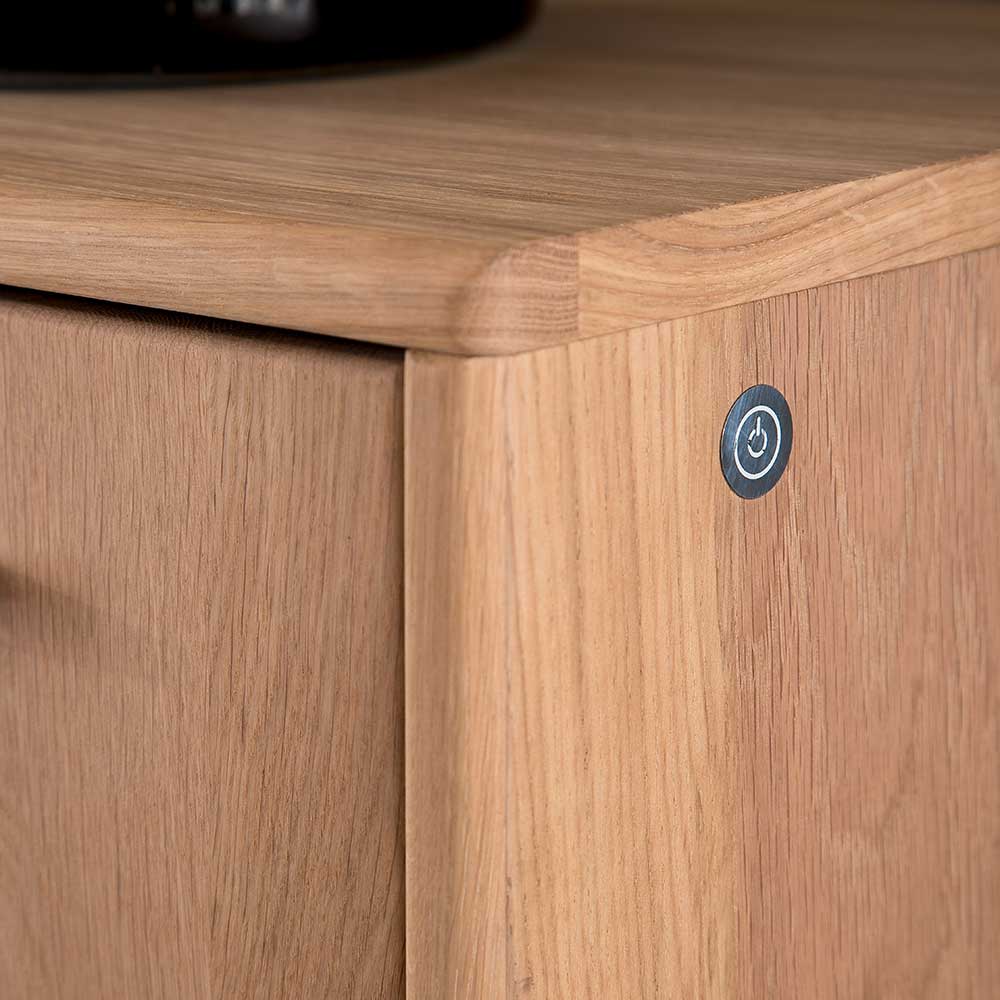 Modernes Eiche Sideboard mit Glaseinsätzen - Assela