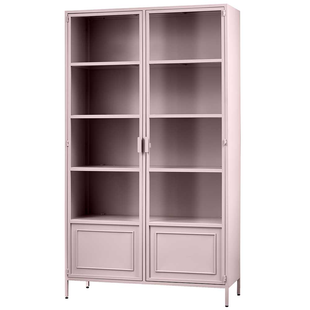 Metallvitrinenschrank in Hellrosa - Malivia