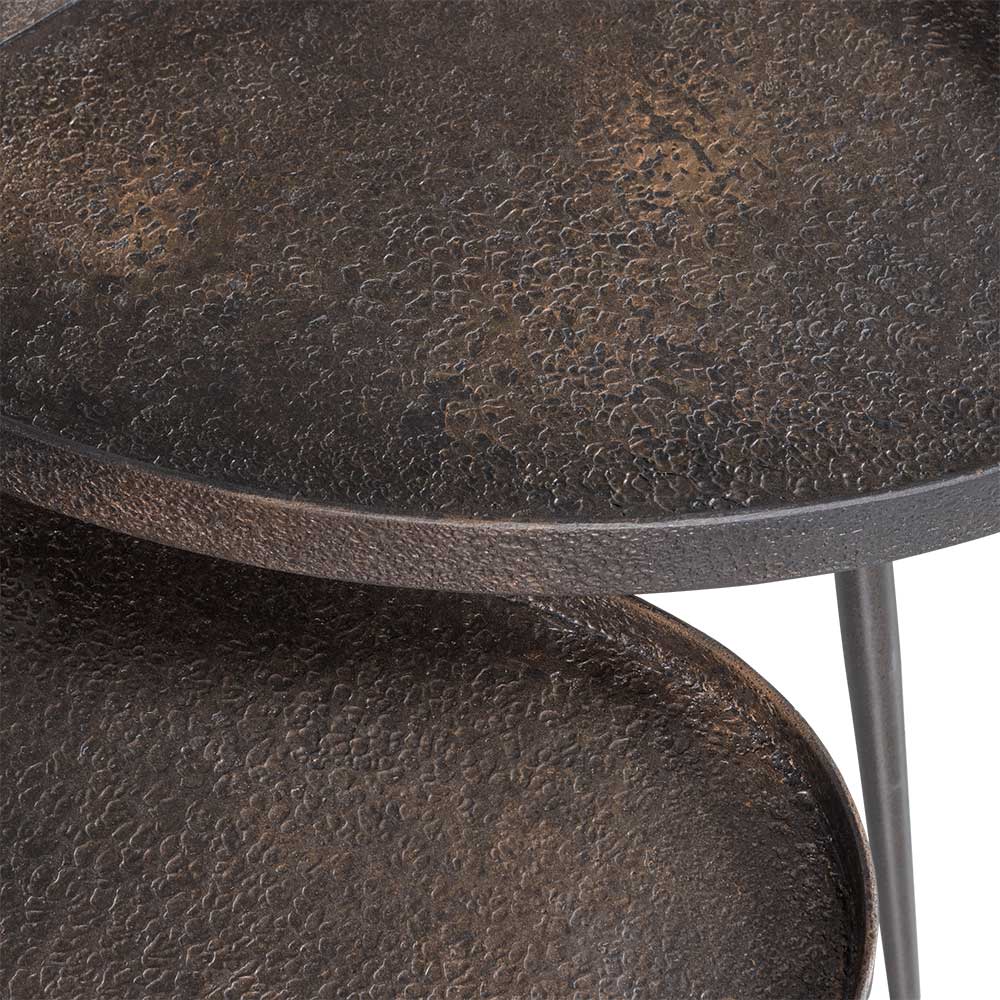 Wohnzimmertische in Bronze Antik Finish - Loventia (zweiteilig)