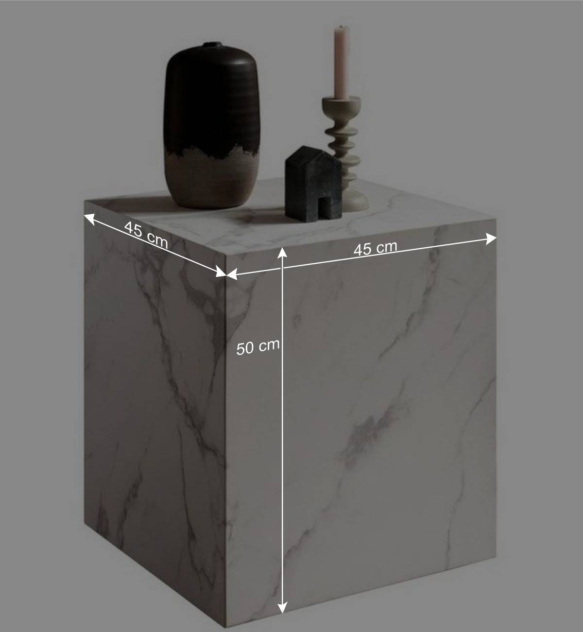 Beistelltisch in Block-Form - Marmor Optik - Teresa