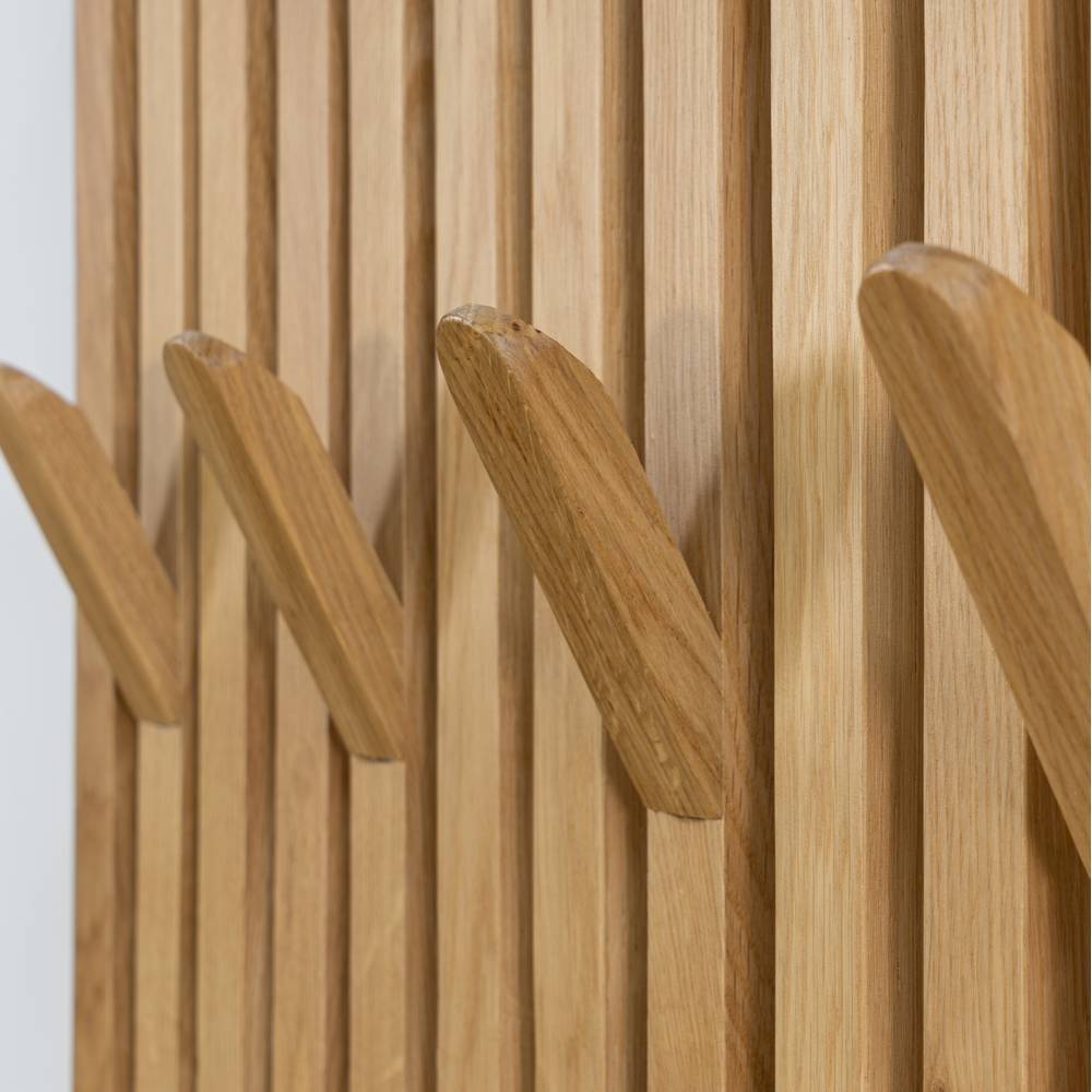 Robuste Eichenholz Kleiderhaken der Wandgarderobe aus Holz – Cisca