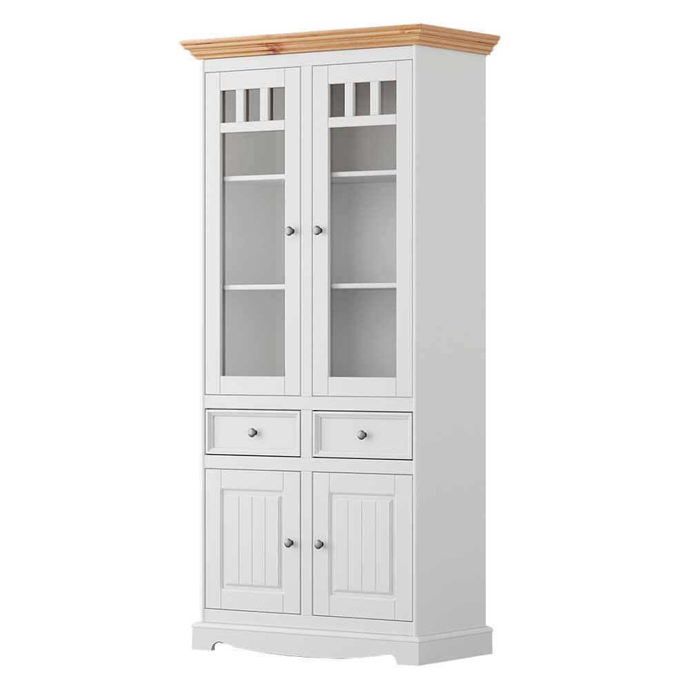 Country Style Vitrinenschrank 90x190x45 cm - Vitablo