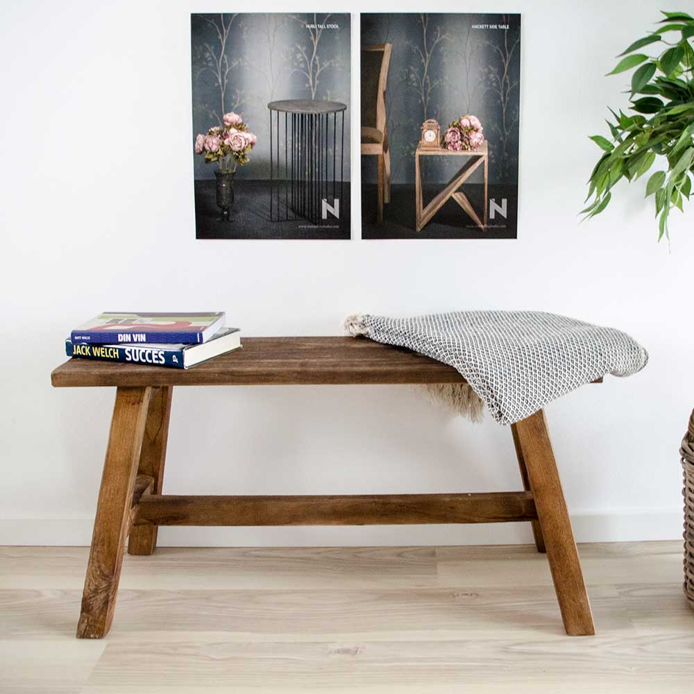 90x45x25 Teakholz Bank naturbelassen - Verdena