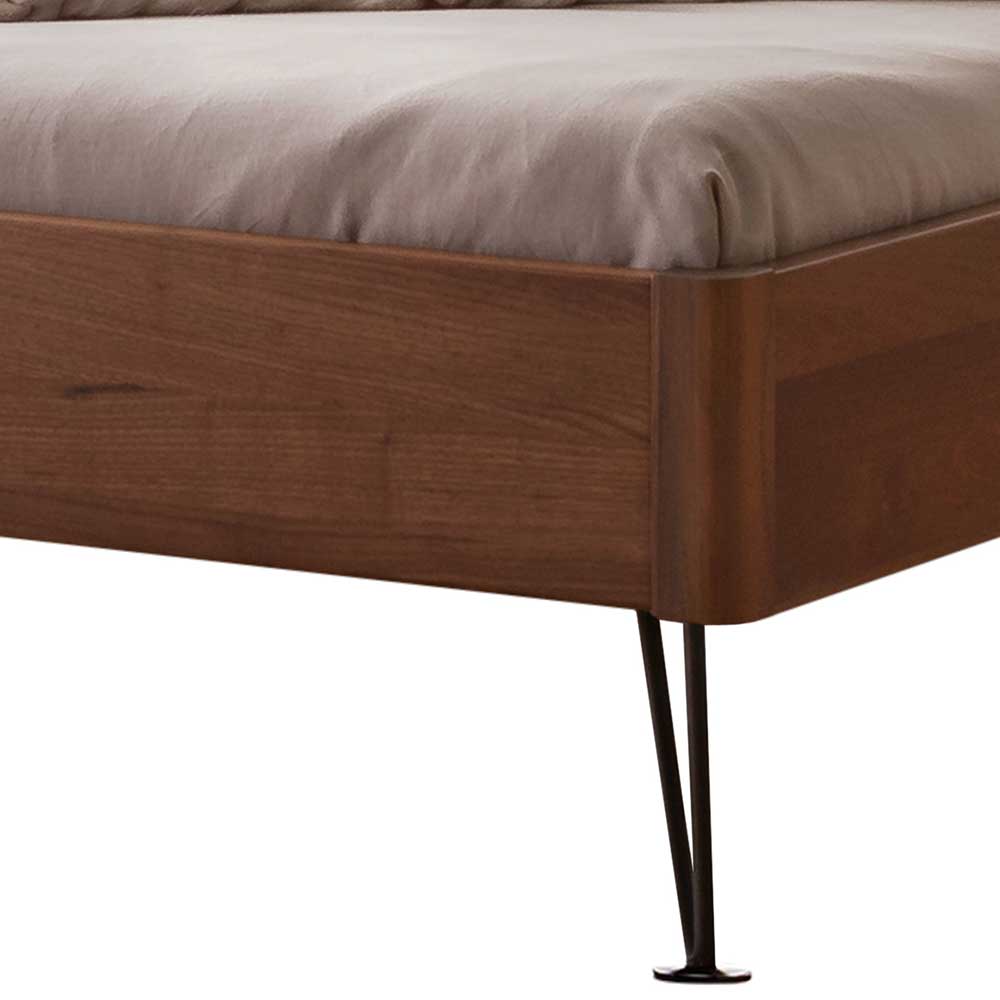 140x200 Bett mit Polsterkopfteil Kunstleder Grau - Ricana