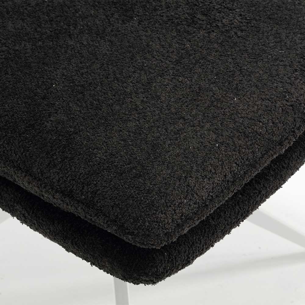 Esszimmer Drehstuhl aus Boucle Anthrazit - Calarina (2er Set)