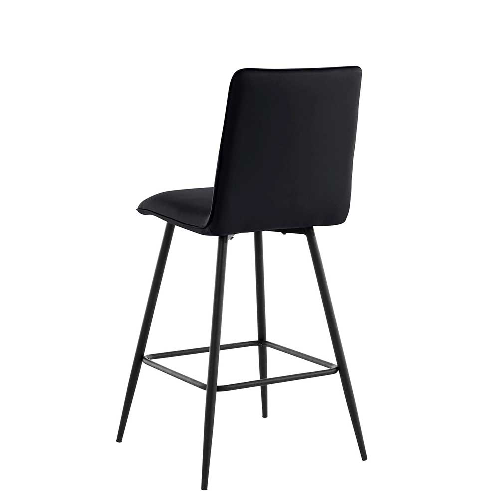 Gepolsterte Barstühle in Schwarz - Skinna (2er Set)