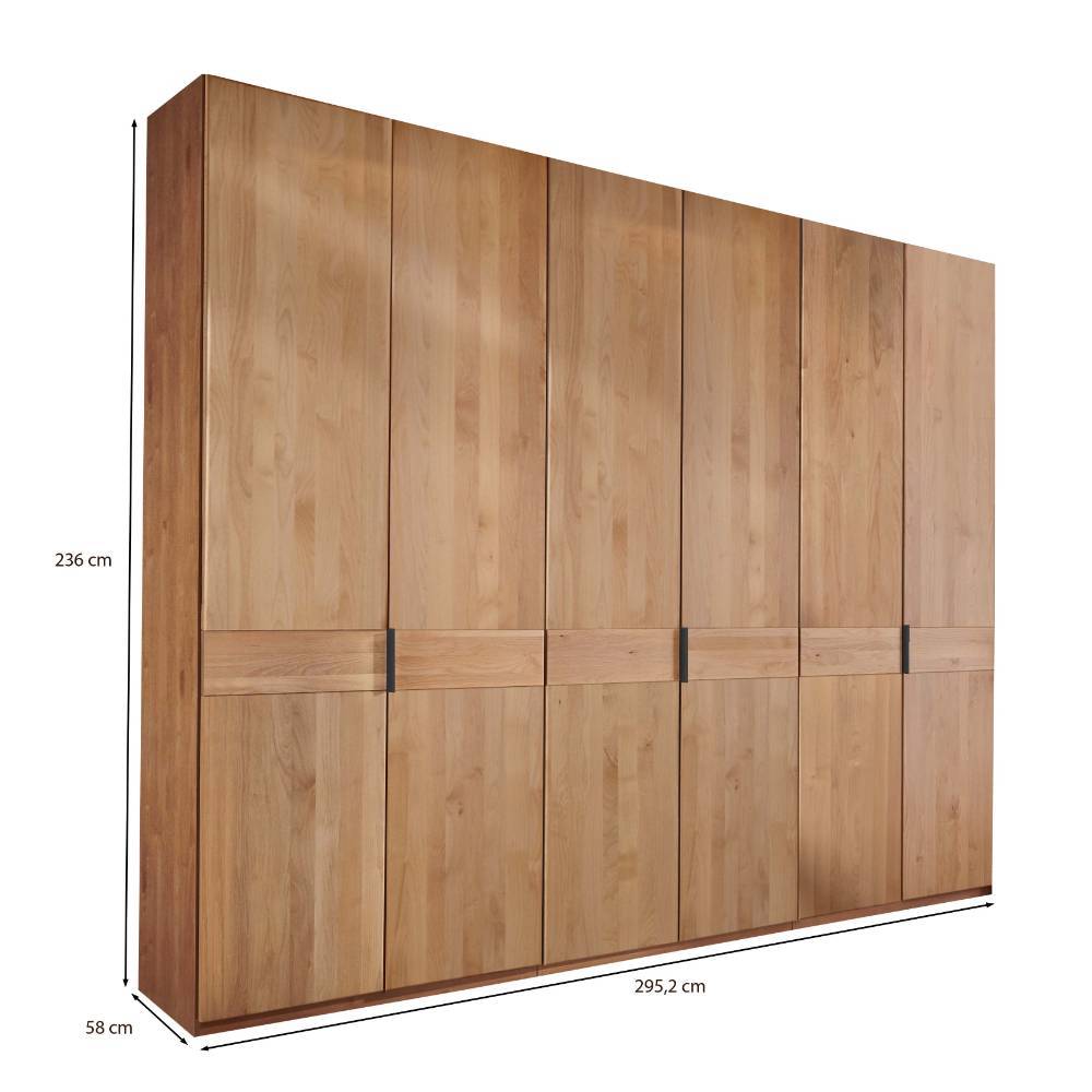 6-türiger Schlafzimmer-Kleiderschrank in Erle - Murray