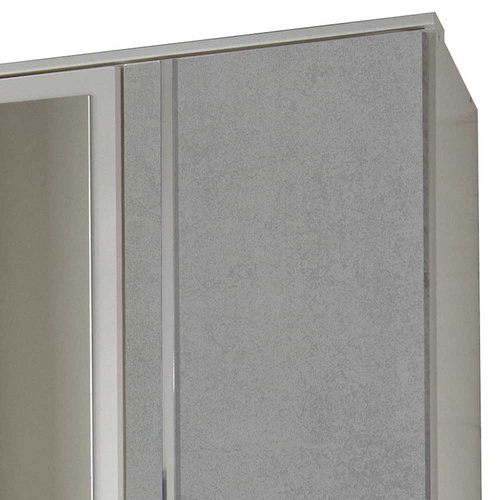 Kleiderschrank in Weiß & Betonoptik mit Chrom - Hotti I