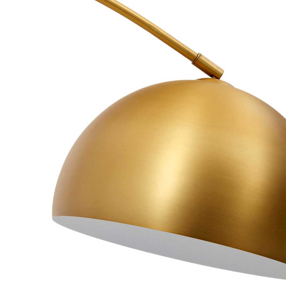 Lampenschirm der Bogenleuchte aus gebürstetem Messing mit goldfarbener Oberfläche – Suomi