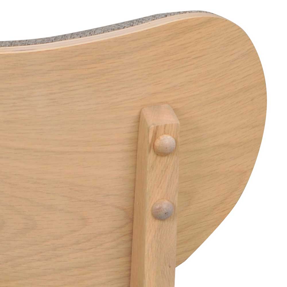 Rückseite der Holzlehne mit sichtbarer Konstruktion und Holzstiften – Gianoza