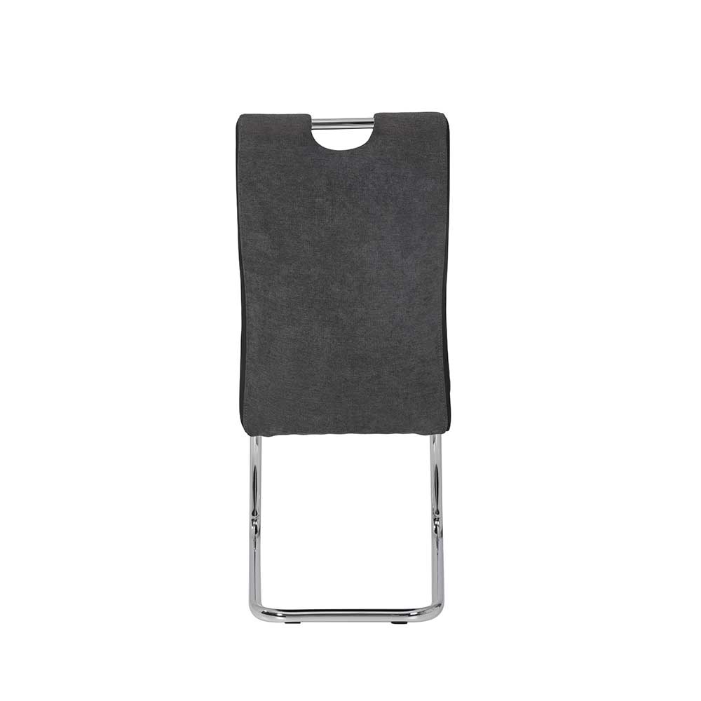 Grauer Schwingstuhl mit Material Mix - Parvello (Set)