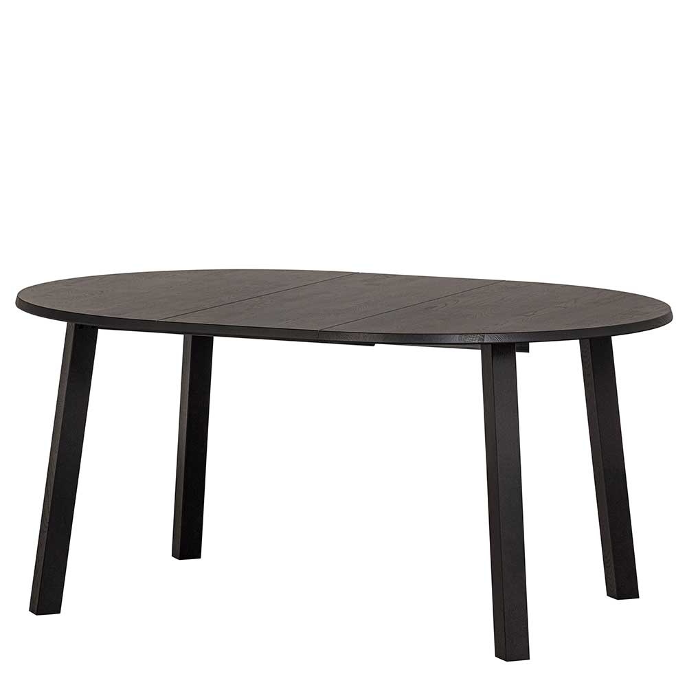 Ausziehtisch aus Eiche Massivholz in Schwarz - Cowjoy