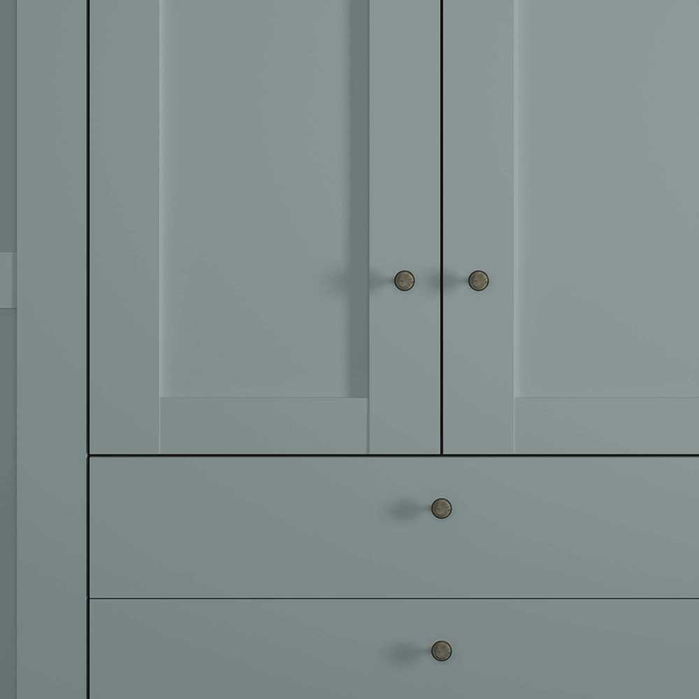 Graugrüner Kleiderschrank 6-türig - Rajavo