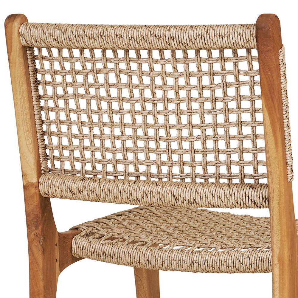 Teak Holzstühle mit Kordelgeflecht - Merlan (2er Set)