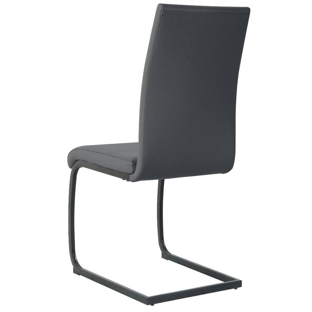 Freischwinger Stuhl in Grau Kunstleder - Fabijola (2er Set)