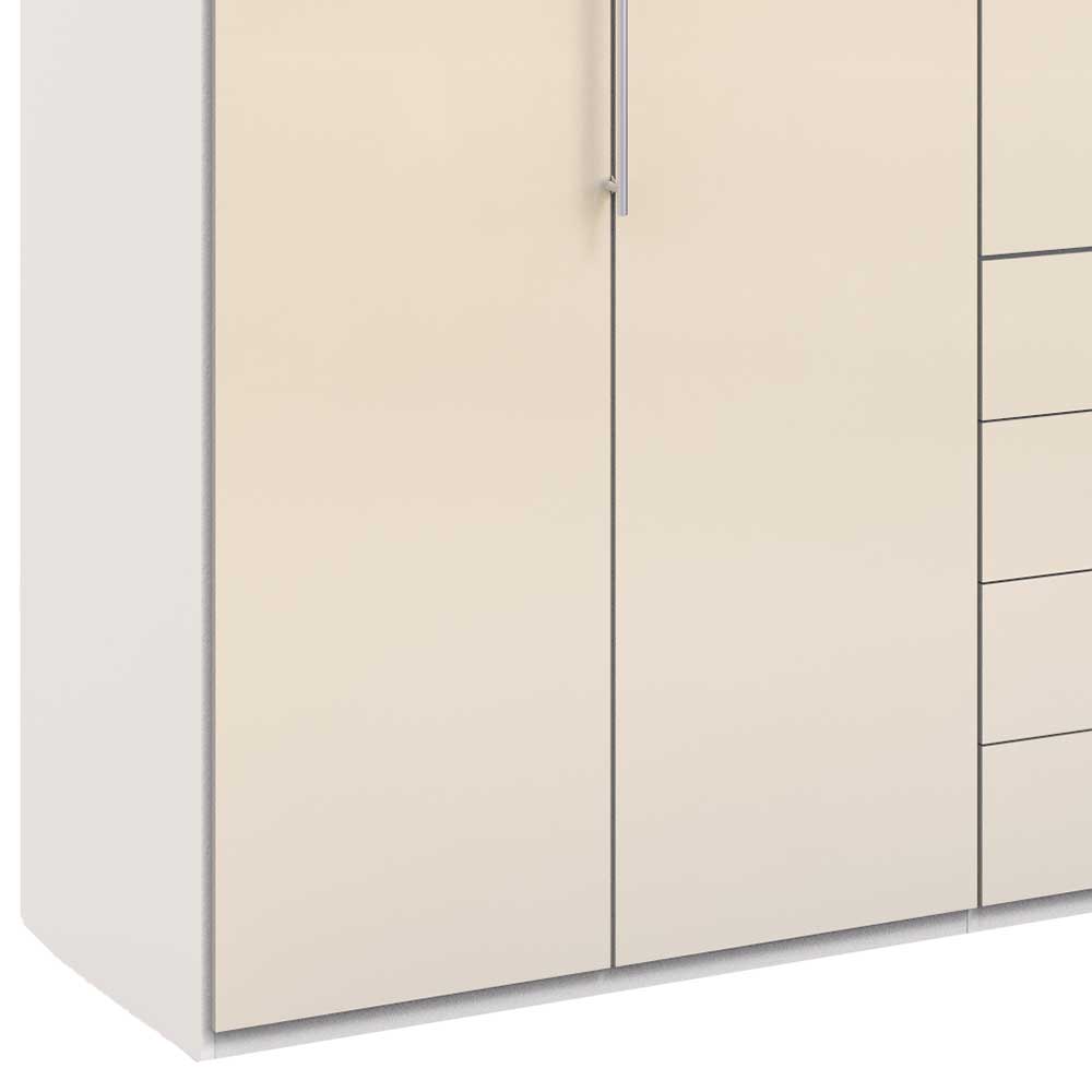 Kombi-Schlafzimmerschrank in Creme Glas - Zidarie