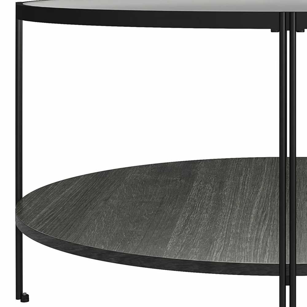 Strukturglas Couchtisch mit Linienstruktur - Pluggia