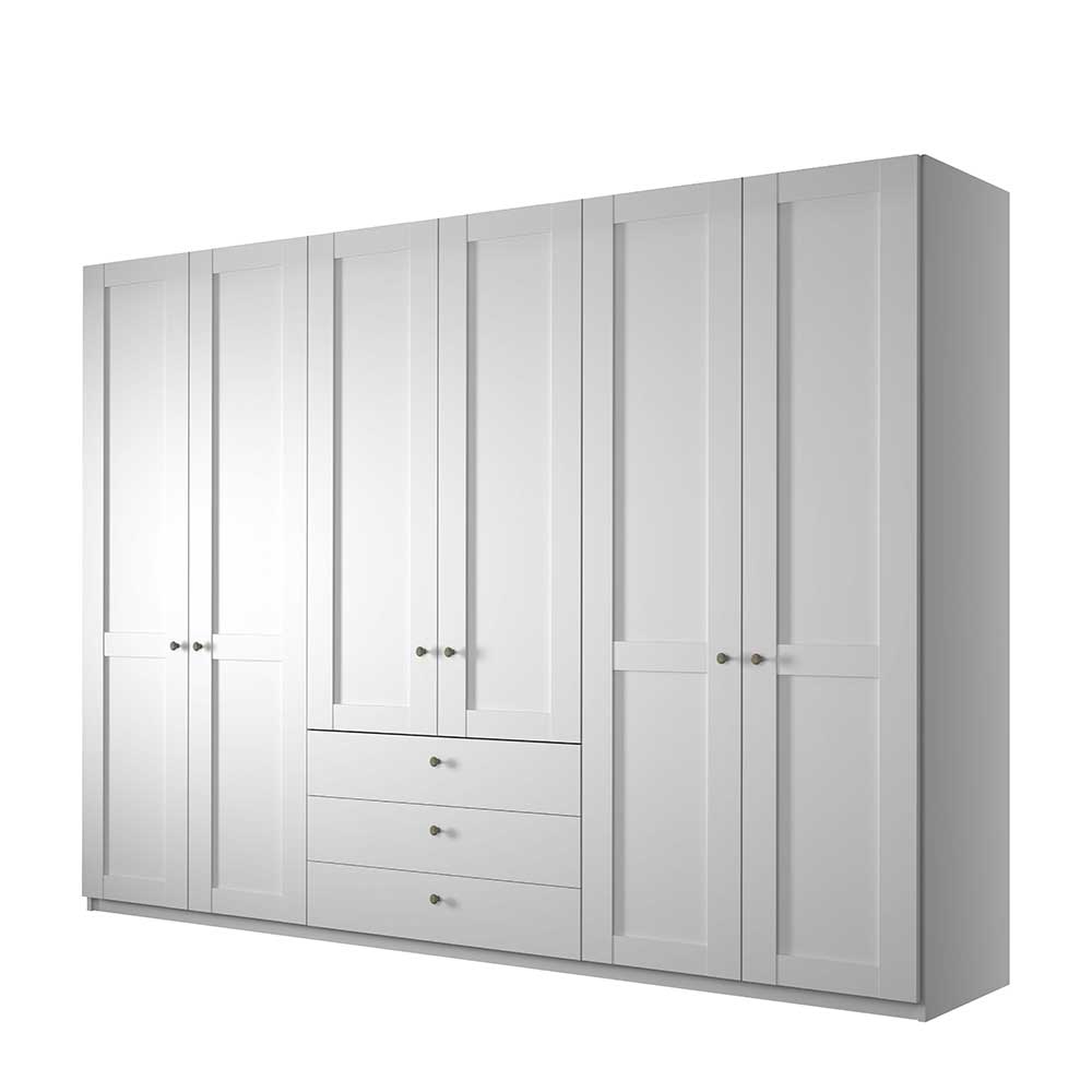 Weißer Schlafzimmerschrank mit sechs Türen - Flinn