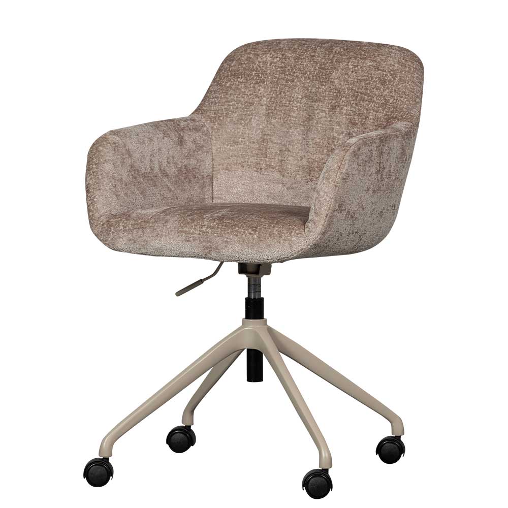 Chenille Schreibtischstuhl in Taupe - Vorius