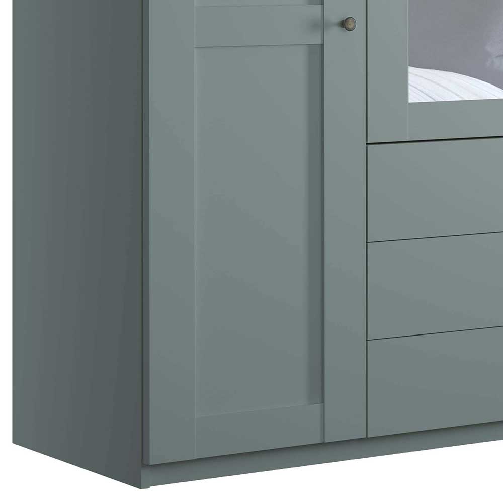 Graugrüner Kombi-Kleiderschrank 200 cm breit - Rajavo